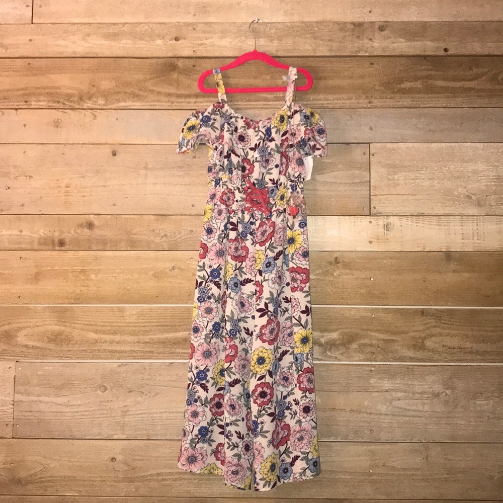Knitworks girl’s boho jumpsuit with necklace